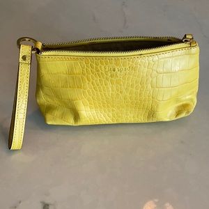 Kate Spade embossed yellow wristlet